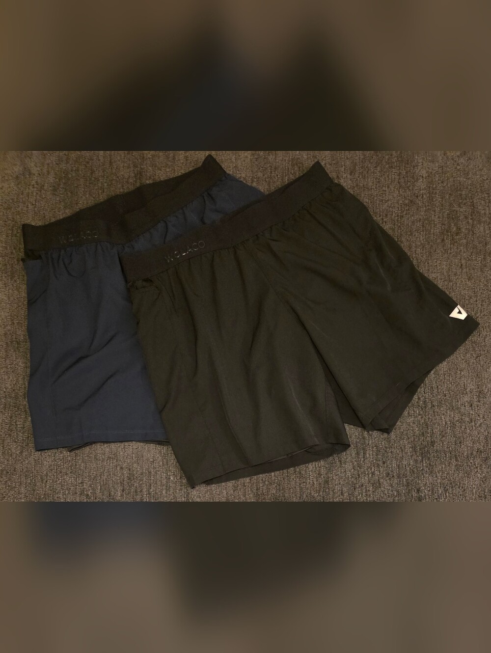 2 Pair Men's Grand 2 In 1 Performance Shorts - Black & Navy. Size L